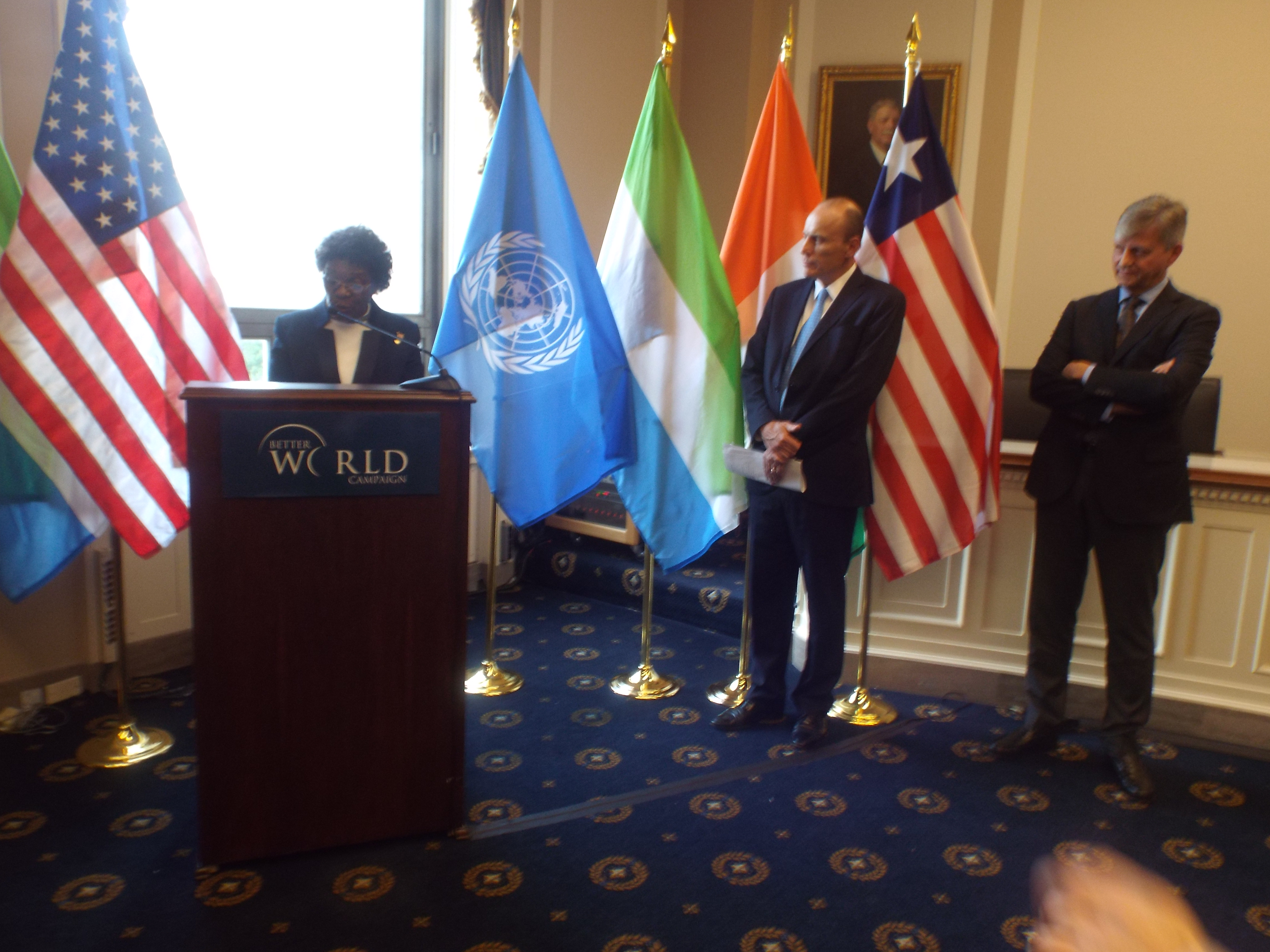 Ambassador Lois Brutus speaking at the UN Foundation event on Capitol Hill